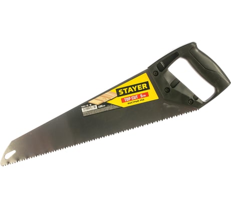 Ножовка ударопрочная пила Stayer "TopCut" 400 мм, 5 TPI, быстрый рез поперек волокон, для крупных и средних заготовок, 15061-40_z02