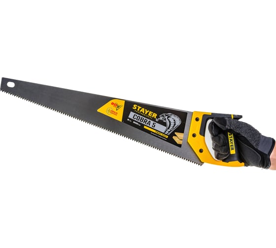 Ножовка по дереву пила Stayer "Cobra 5" 500 мм, 5 TPI, 1506-50_z02