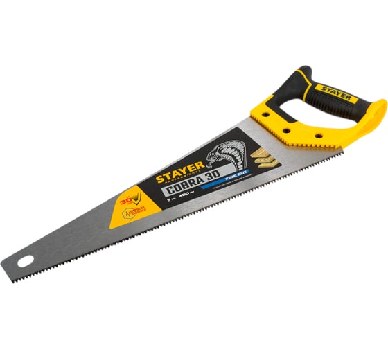 Универсальная ножовка пила Stayer "Cobra 3D" 400мм, 7TPI, 3D зуб, 1512-40_z01