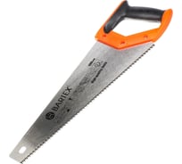 Ножовка по дереву BARTEX 400 мм, закаленный зуб, 3D заточка, 8TPI, двухкомпонентная прорезиненная рукоятка 150890