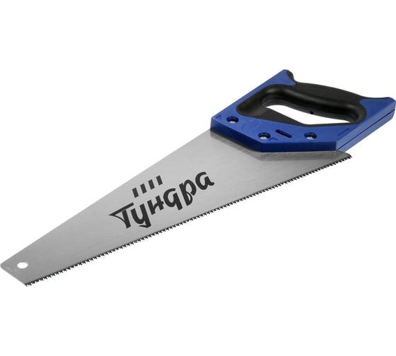 Ножовка по дереву ТУНДРА двухкомпонентная рукоятка, 3D заточка, чистый рез, 14-15 TPI, 350 мм 9457799 1