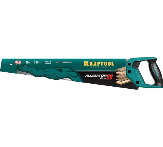 Ножовка для точного реза Kraftool "Alligator 11", 550 мм, 11 TPI 3D зуб, 15203-55