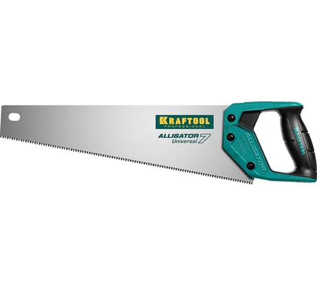 Ножовка KRAFTOOL Alligator Universal 7 универсальная, 400 мм, 7 TPI, 3D зуб, 15004-40_z01