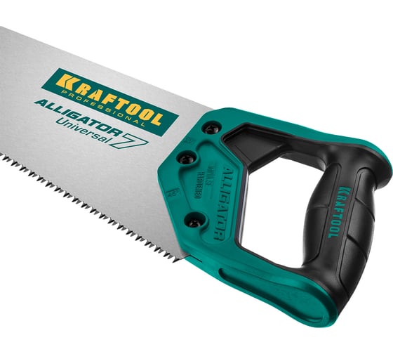 Ножовка KRAFTOOL Alligator Universal 7 универсальная, 400 мм, 7 TPI, 3D зуб, 15004-40_z01