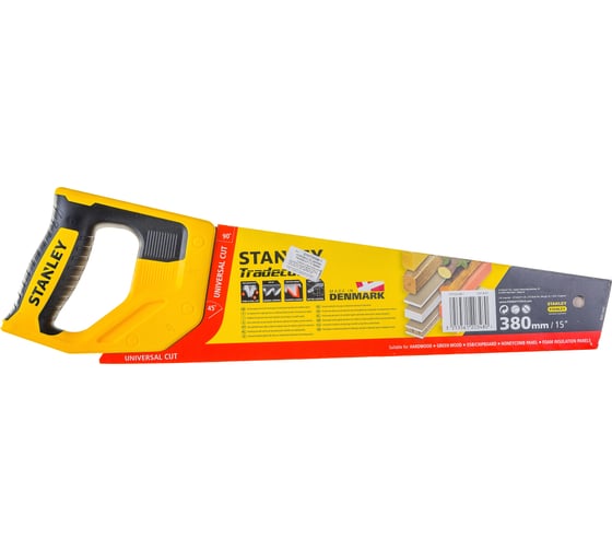 Ножовка по дереву Stanley TRADECUT с закаленным зубом, 7 Х 380мм STHT20348-1