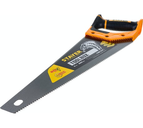 Ножовка многоцелевая пила Stayer "Cobra TOOLBOX" 350 мм, 11 TPI, мелкий прямой закаленный зуб, точный рез, 2-15091-45_z01