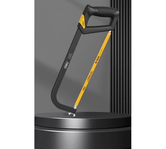 Ножовка по металлу, дереву, пластику DELI 300 мм DL353012 Black Edition (биметаллическое пильное полотно, прорезиненная рукоятка) 180103