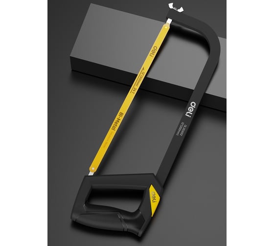 Ножовка по металлу, дереву, пластику DELI 300 мм DL353012 Black Edition (биметаллическое пильное полотно, прорезиненная рукоятка) 180103