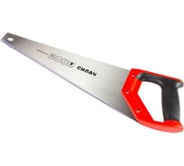 Ножовка по дереву СИЛАЧ 450мм, 11 TPI, многоцелевая, мелкий каленый зуб, 3D-заточка, 2х комп рук-ка (12/48) 023487