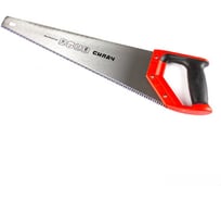 Ножовка по дереву СИЛАЧ 450мм, 5 TPI, крупный калёный зуб, быстрый рез поперек волокон, 3D-заточка, 2х комп рук-ка (12/48) 023673