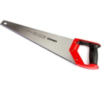 Ножовка по дереву СИЛАЧ 500мм, 5 TPI, крупный калёный зуб, быстрый рез поперек волокон, 3D-заточка, 2х комп рук-ка (12/48) 023674