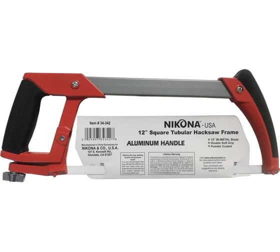 Ножовка по металлу NIKONA с алюминиевой рукояткой, с Bi-Metal полотном 12 34-342