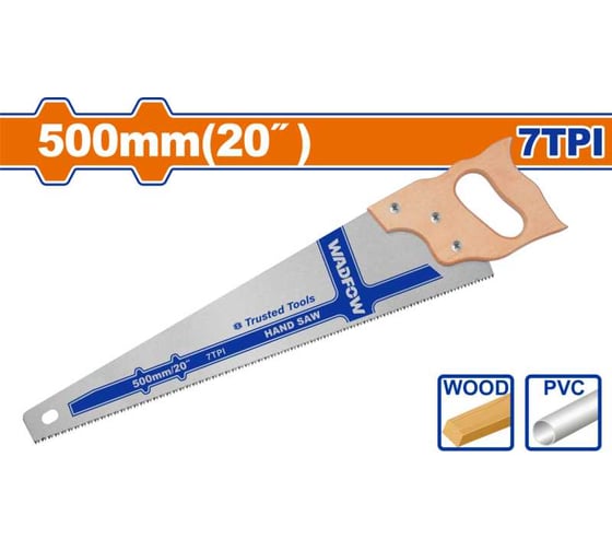 Ножовка по дереву WADFOW 500 мм 7TPI 6/24 WHW2120