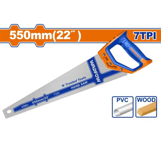 Ножовка по дереву WADFOW 550 мм 7TPI 6/24 WHW8G22