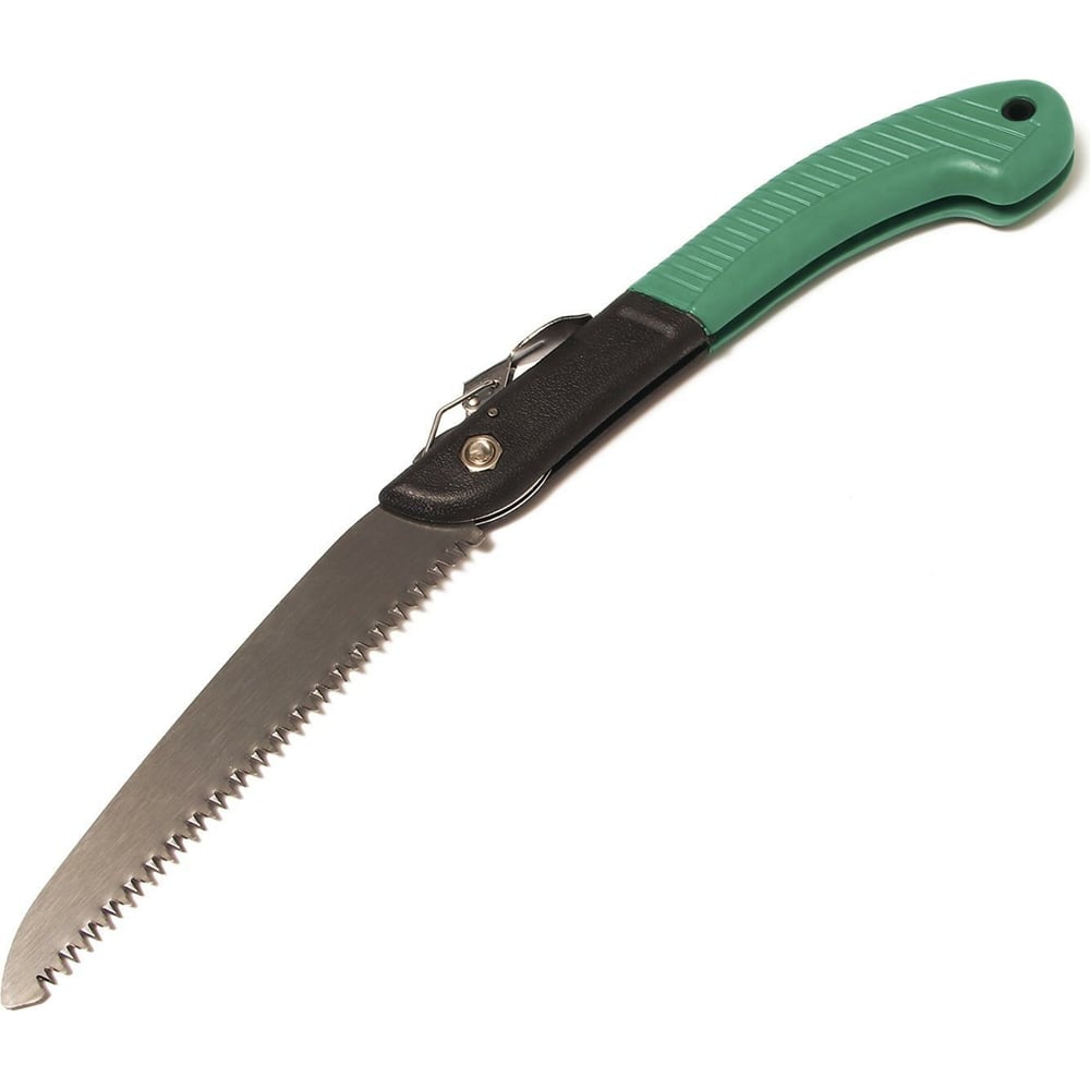 Садовая ножовка Greengo складная 40 см, рукоять зеленая с черным .