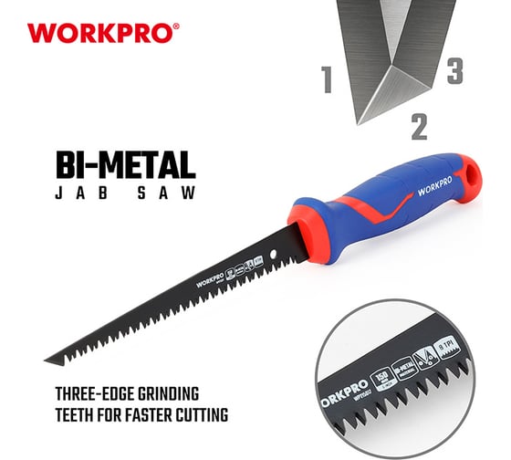 Ножовка по гипсокартону WORKPRO 150мм BI-METAL WP215017