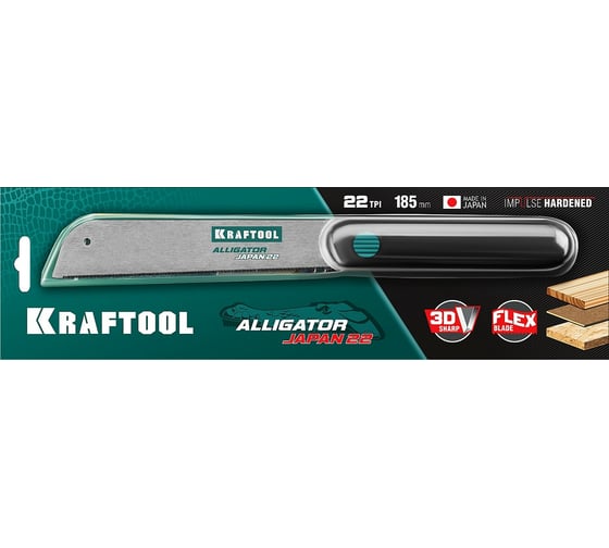 Ножовка по дереву KRAFTOOL Alligator Japan 22 185 мм 1-15194-18-22