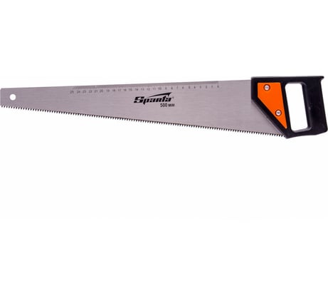 Ножовка SPARTA по дереву,500 мм,5-6 TPI, каленый зуб, линейка, пластиковая рукоятка// 232365
