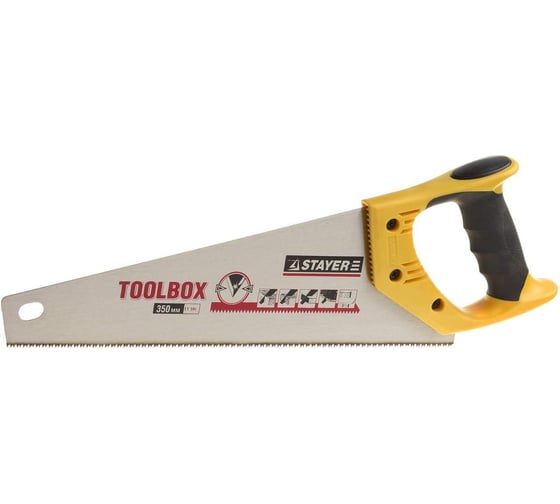 Ножовка по дереву TOOLBOX 350 мм STAYER 2-15091-45 1