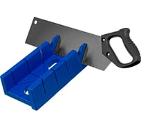 Пластиковое стусло + пила 350мм, синее, 4 угла для запила СИБРТЕХ 22536