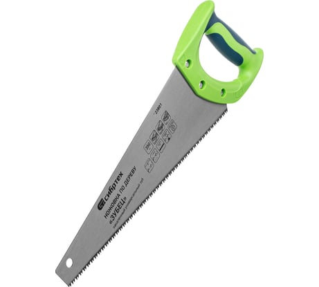 Ножовка по дереву СИБРТЕХ Зубец 350 мм, 7-8 TPI, зуб 2D, калёный зуб, 2-х компонентная рукоятка 23801