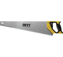 Ножовка по дереву с пластиковой прорезиненной ручкой, крупный каленый зуб 2 ТPI с запилом 7 ТPI, 2D заточка, 600 мм FIT IT 40409