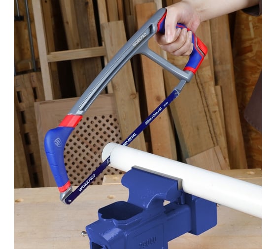 Ножовка по металлу WORKPRO алюминиевая сверхпрочная 300mm 24TPI WP215027