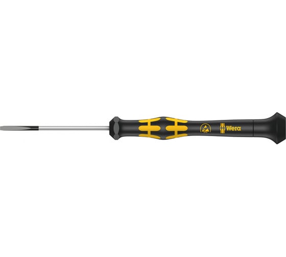 Отвёртка WERA 1578 A SL ESD Micro шлицевая антистатическая для прециз. работ, 0.50x3x80 мм WE-030105