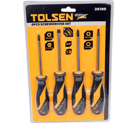 Набор отверток TOLSEN GRIPro 4 предмета 20180