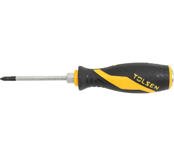 Крестовая отвертка TOLSEN GRIPro Phillips №1, 75 мм, силовая 20121