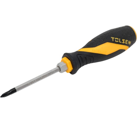 Крестовая отвертка TOLSEN GRIPro Phillips №1, 75 мм, силовая 20121 1