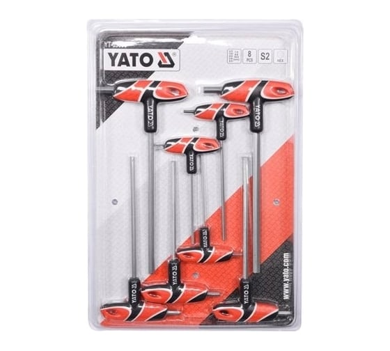Наб. шестигр. YATO HEX с Т-обр. рукояткой 8шт YT-05583 371405583 092 1