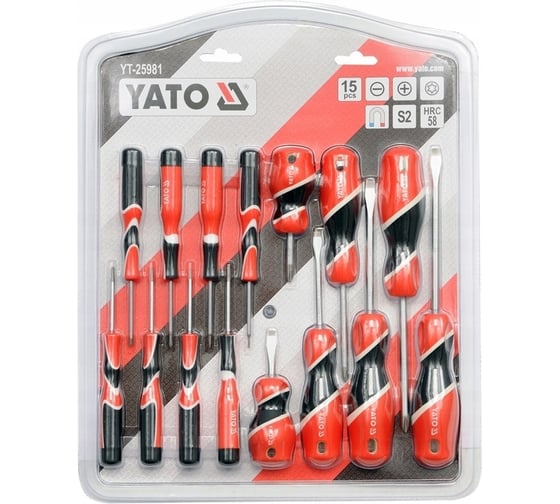 Набор отвёрток YATO 15 предметов YT-25981
