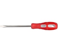 Отвертка Cr-V сталь, трехкомпонентная рукоятка, SL, 8,0x150мм Зубр "МАСТЕР" 25231-8.0-150