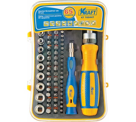 Отверточная рукоятка 65 предметов KRAFT KT 700447