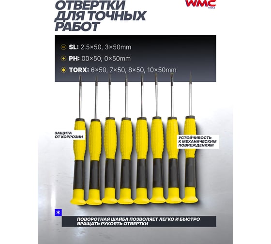 Набор отверток и бит 100пр. WMC TOOLS WMC-10100(51782)