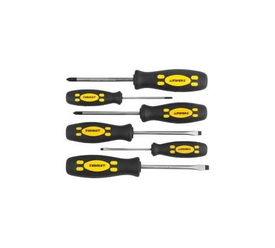Набор отверток STAYER ТECHNO, SL 3,0x75,SL 5,0x100, PH №1x75мм,PH № 2x100мм, 4шт 25081-H4_z01 1