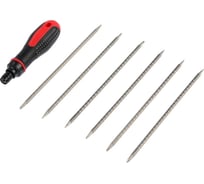 Комбинированная отвертка ТУНДРА двухкомпонентная рукоятка, реверс, двухсторонние биты 6 шт. 7644109