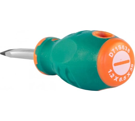 Стержневая шлицевая отвертка Jonnesway D71S638 ANTI-SLIP GRIP, SL6.5x38 мм 49955