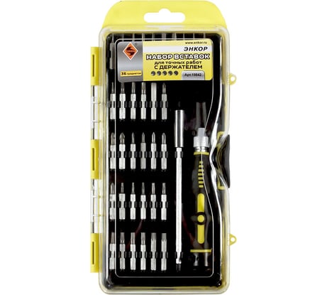 Набор вставок для точных работ с держателем Энкор 36 пр, 6/24/1 19842