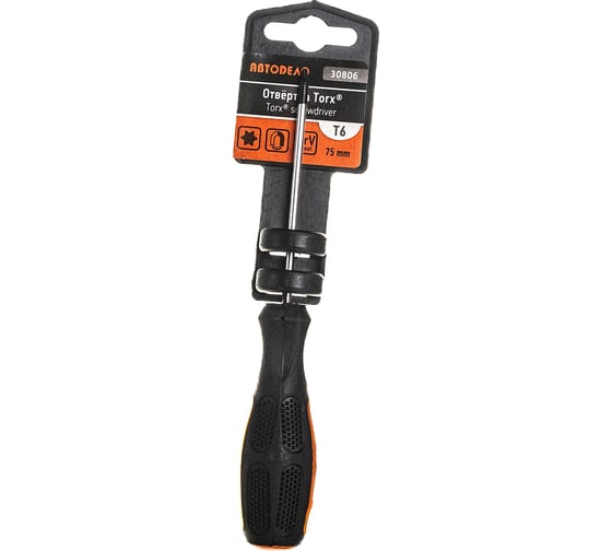 Отвертка TORX T6x75мм на держателе АвтоDело 30806 12013