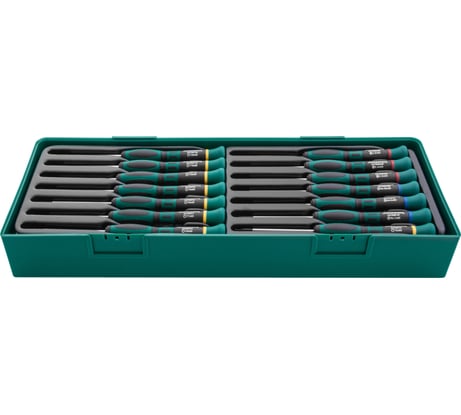 Набор отверток для точной механики Jonnesway D376514LSP в ложементе, L-65 мм, 14 предметов 46666