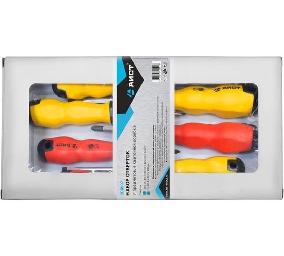 Набор отверток крестовых PH и шлицевых SL 7 предметов AIST 800907-X 00-00003420 1