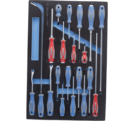 Набор отверток, съемник клипс и гибкий магнит KING TONY ложемент, 20 предметов 9-31920MRV