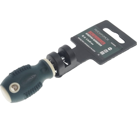 Шлицевая магнитная отвертка Rockforce Profi S2 SL5.5х30мм, на пластиковом держател RF-70355030(28263)