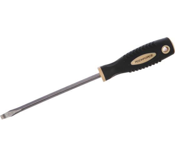 Шлицевая магнитная отвертка Rockforce Profi S2 SL5.5х125мм RF-70155125(28248)