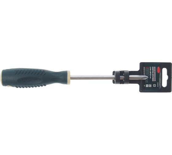 Крестовая магнитная отвертка Rockforce Profi S2 PH2.0х125мм, в пластиковом держателе RF-70120125(27181)