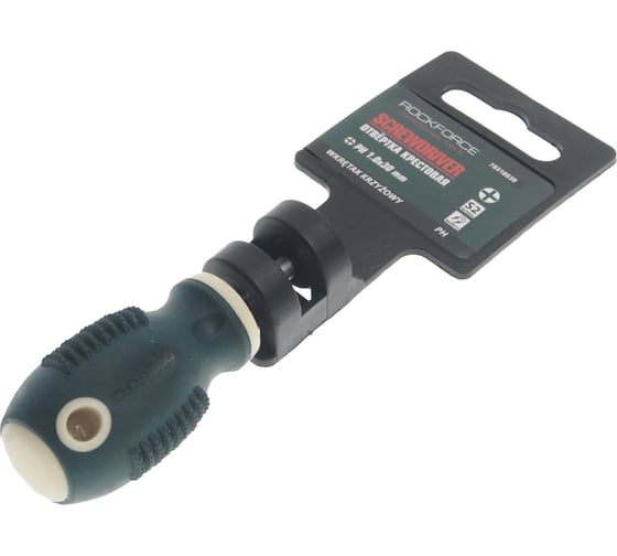 Крестовая магнитная отвертка Rockforce Profi S2 PH1.0х30мм, на пластиковом держателе RF-70310030(28258)