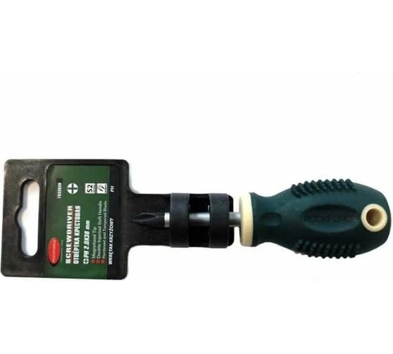Крестовая магнитная отвертка Rockforce Profi в пластиковом держателе RF-7032038(27187)