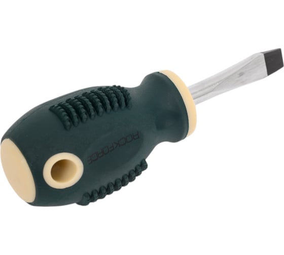 Шлицевая магнитная отвертка Rockforce Profi S2 SL6.5х38мм, на пластиковом держателе RF-70365038(28265)